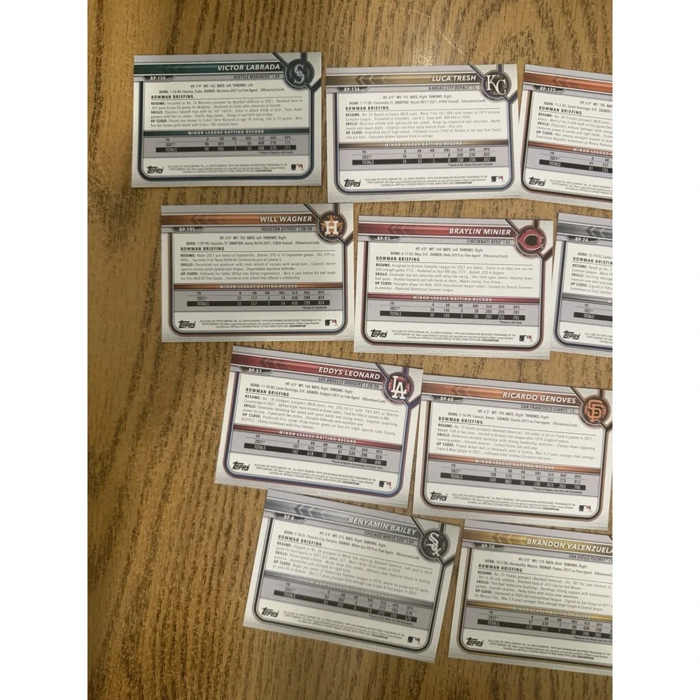 Topps 2022 MLB baseball cards BP Random‎ lot of 17 (D)